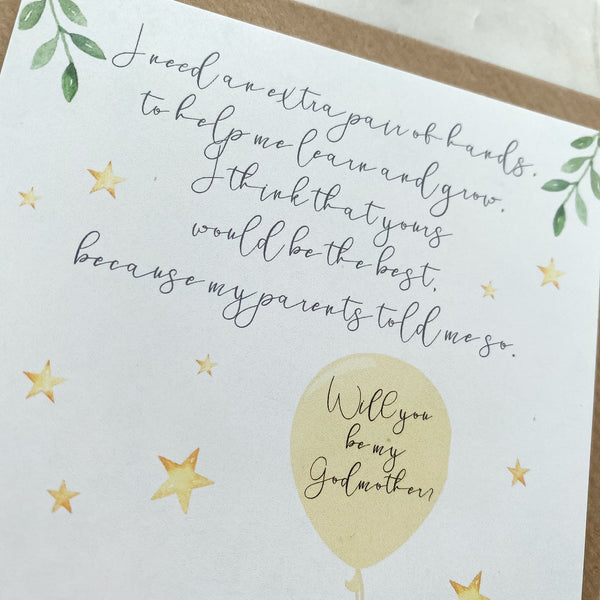 will you be my godmother card, godmother proposal, godmother card, scratch and reveal godmother card,