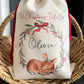 personalised santa sack, fawn