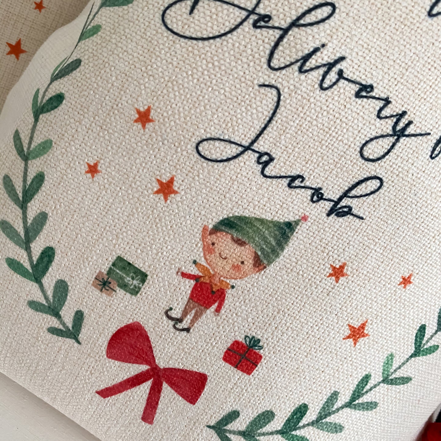 personalised santa sack, Christmas elf