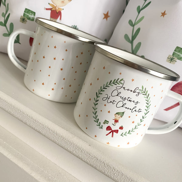 Sale Personalised kids Christmas mug, hot chocolate mug, Christmas Eve, Christmas Eve box filler, Christmas elf, boy, girl