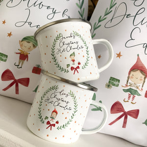 Personalised Christmas mug, Christmas elf, boy, girl