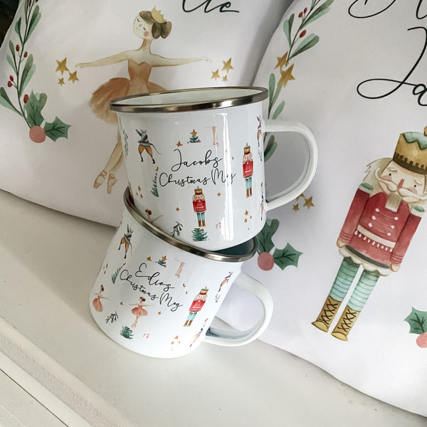 Sale Personalised kids Christmas mug, hot chocolate mug, Christmas Eve, Christmas Eve box filler, Christmas nutcracker, boy, girl,