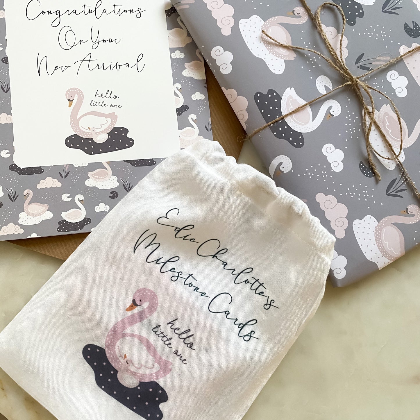 baby milestone cards, swan, swan milestone cards, pregnancy, baby shower gift, swan, baby girl, new baby gift. blush