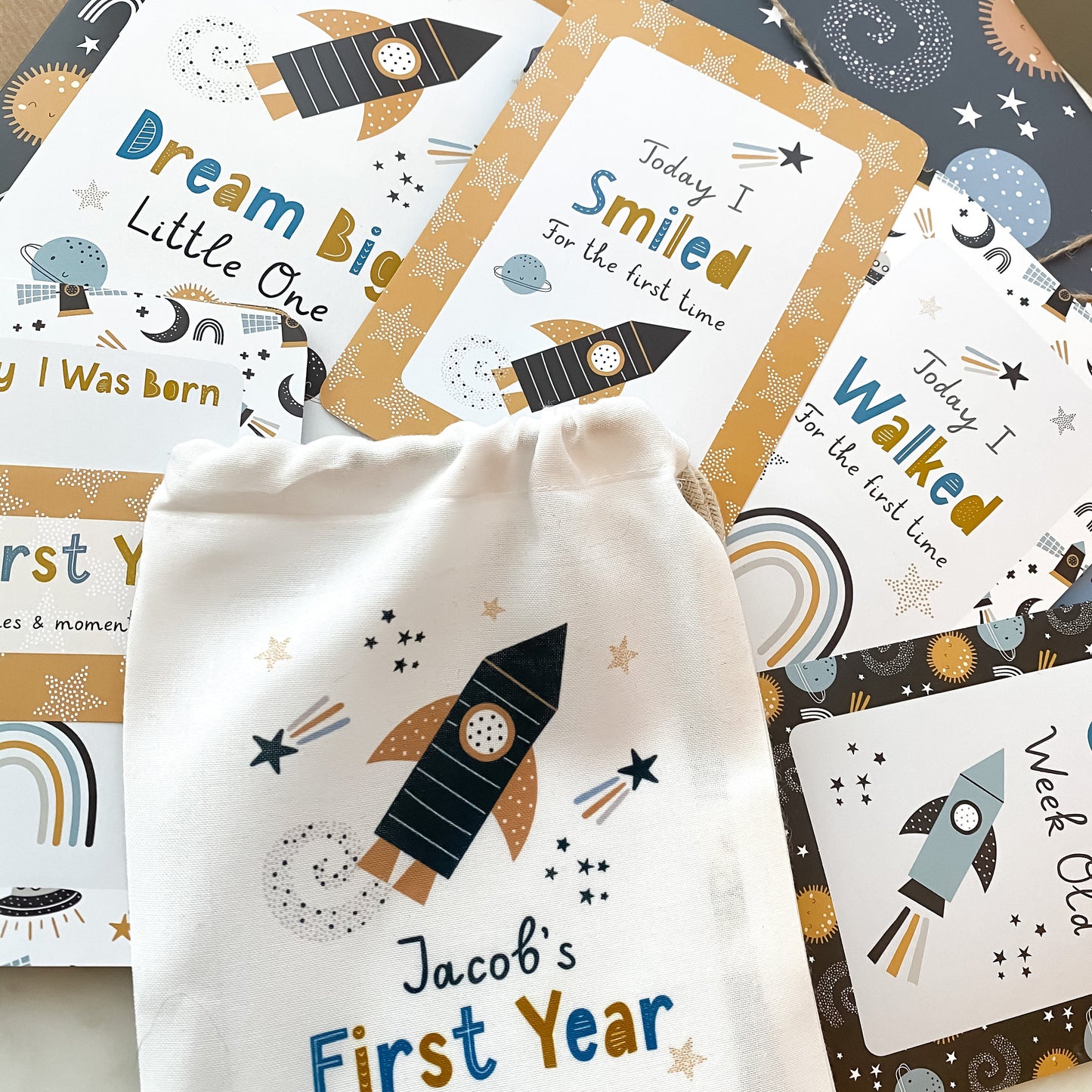 baby milestone cards, space, space milestone cards, pregnancy, baby shower gift, new baby gift, baby boy