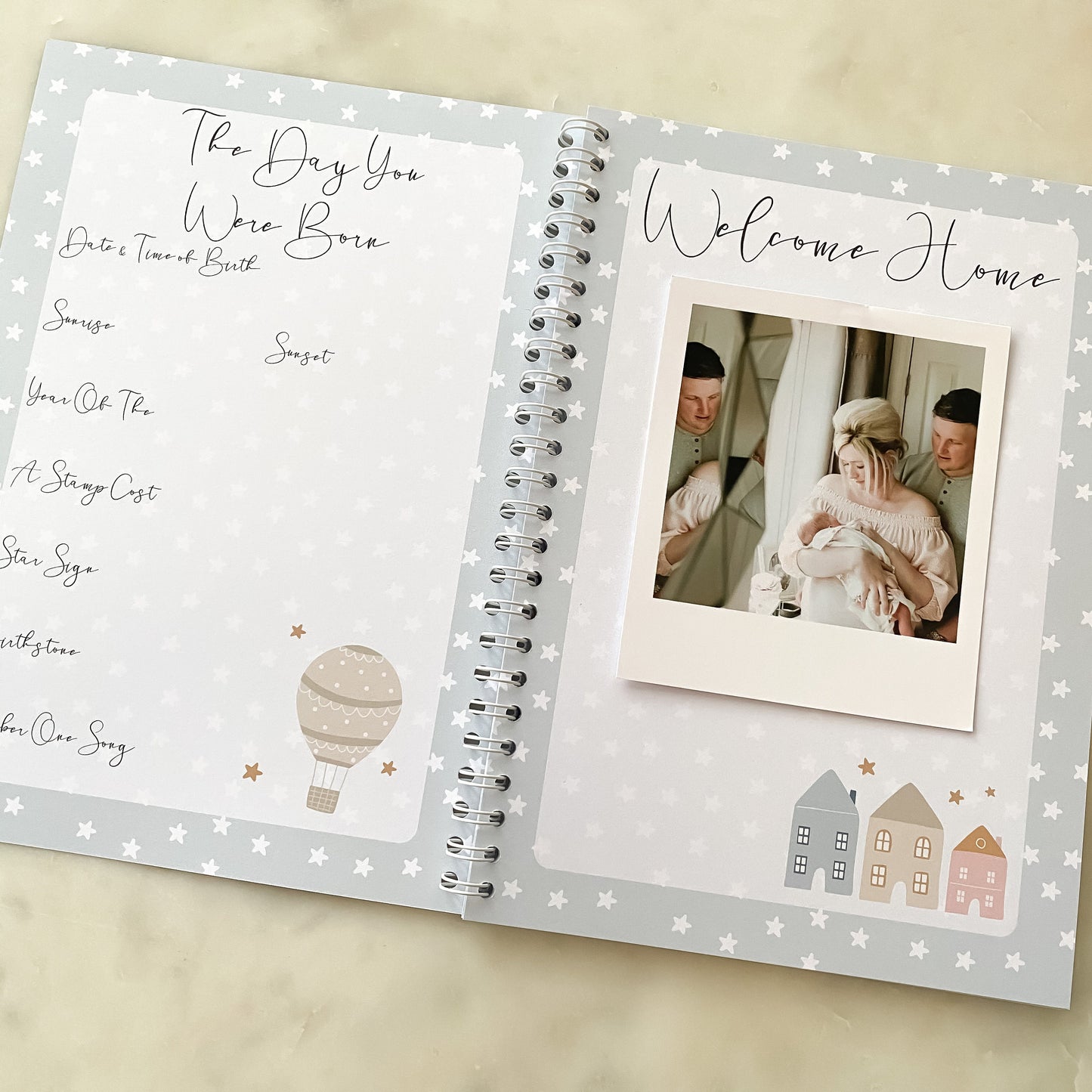 Baby journal, baby book, baby journal and memory book, nautical, baby milestone, pregnancy journal, my first year, new baby gift