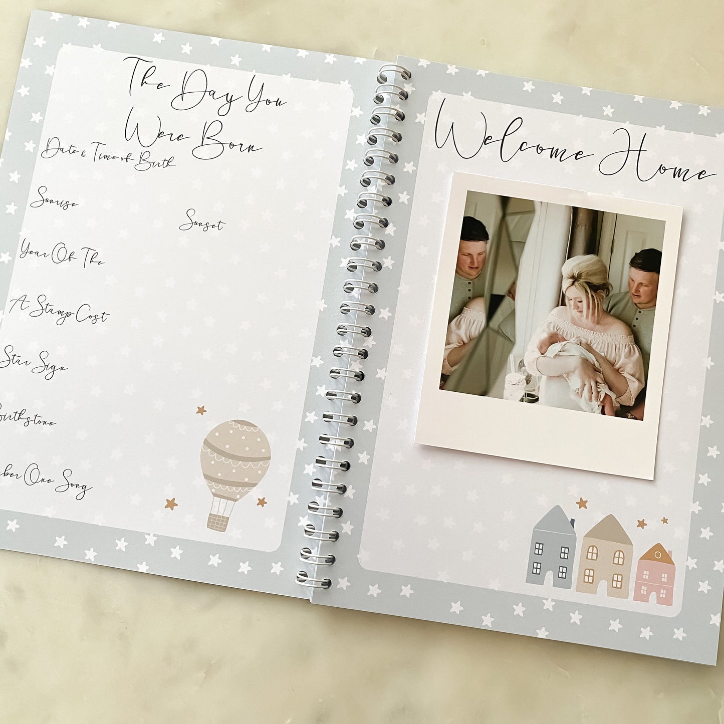 Baby journal, baby book, baby journal and memory book, nautical, baby milestone, pregnancy journal, my first year, new baby gift