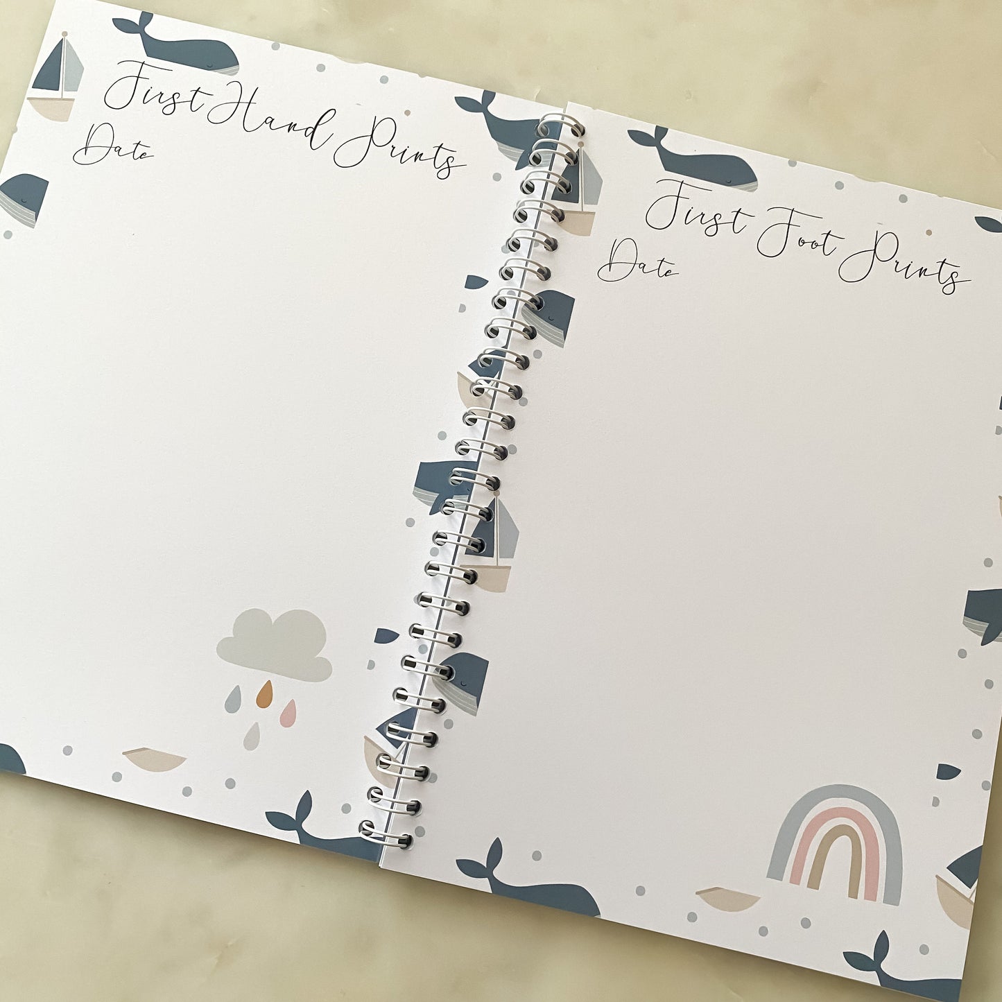 Baby journal, baby book, baby journal and memory book, nautical, baby milestone, pregnancy journal, my first year, new baby gift