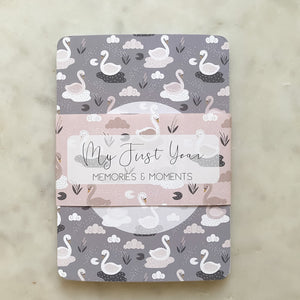 baby milestone cards, swan, swan milestone cards, pregnancy, baby shower gift, swan, baby girl, new baby gift. blush