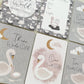 baby milestone cards, swan, swan milestone cards, pregnancy, baby shower gift, swan, baby girl, new baby gift. blush