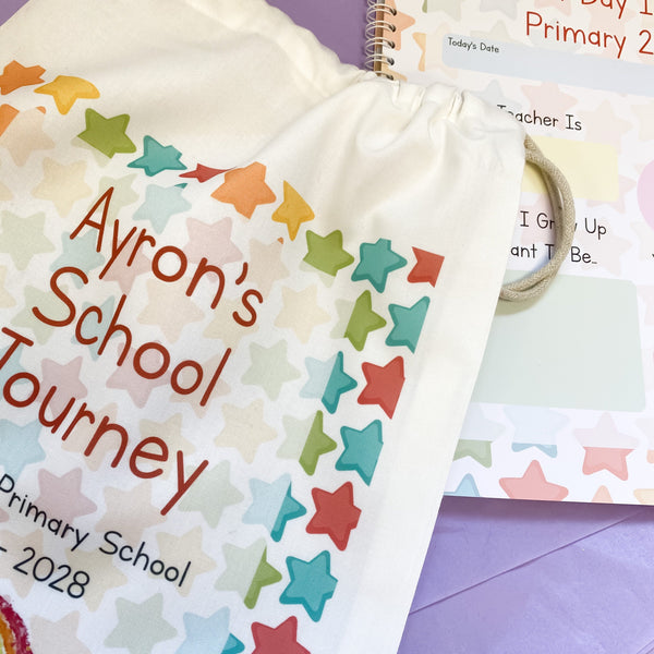 SALE first day of school, school journey journal, first day of school sign, first day of school gift, school keepsake, journal, photo prop