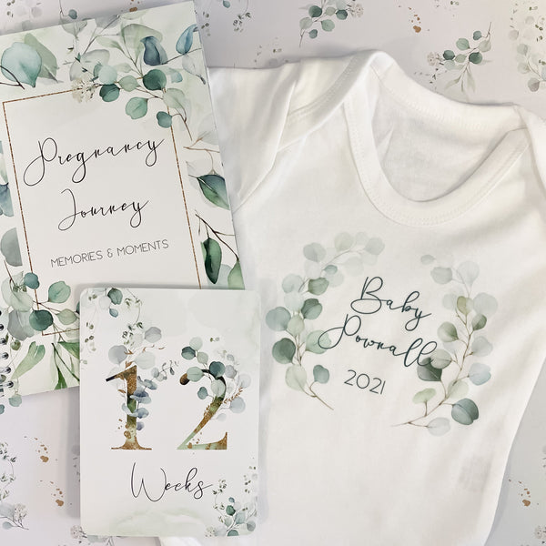 Pregnancy announcement, pregnancy gift, personalised baby vest, bodysuit, baby shower gift, unisex baby gift