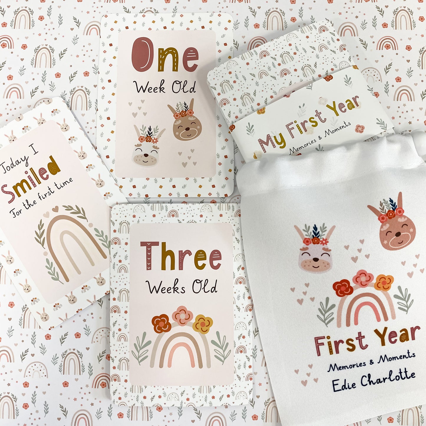 baby milestone cards, rainbow, bunny, rainbow bunny milestone cards, pregnancy, baby shower gift, rainbow baby, new baby gift.