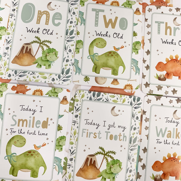 baby milestone cards, Dinosaur, Dinosaur milestone cards, baby shower gift, new baby gift, dino, unisex