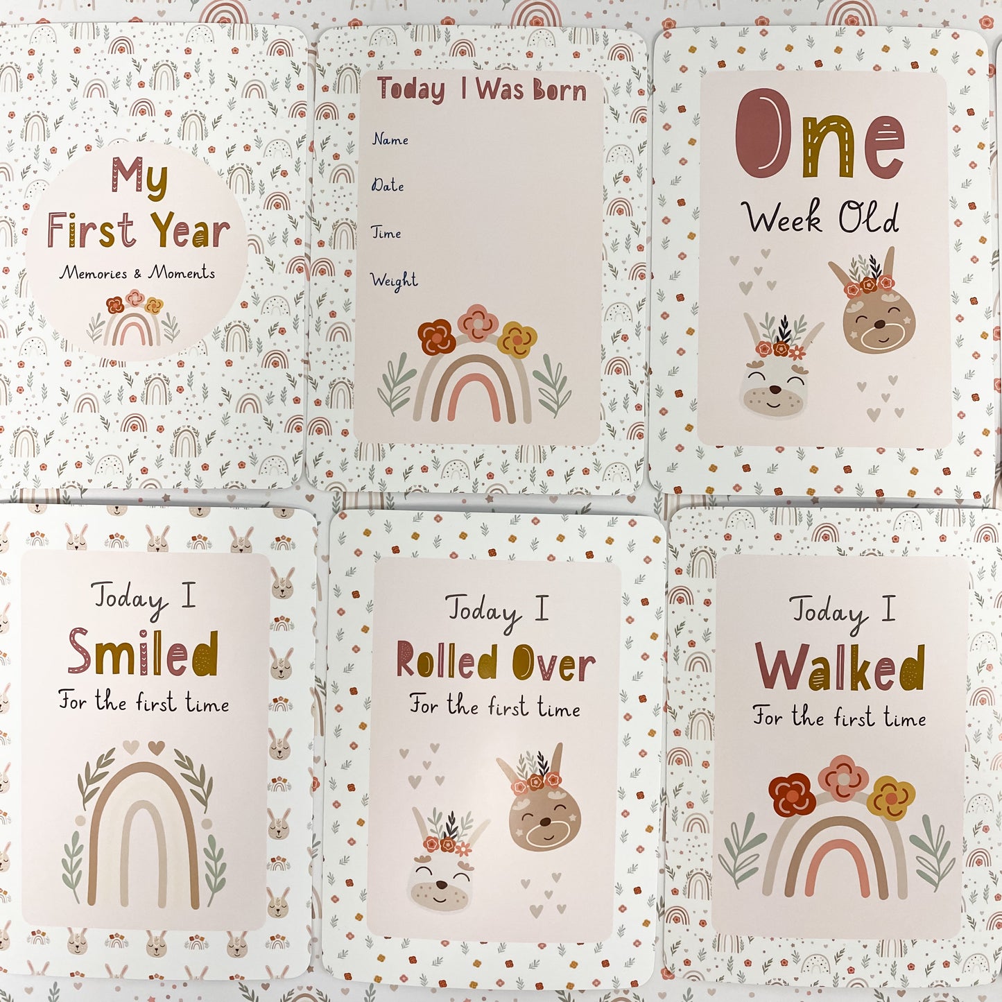 baby milestone cards, rainbow, bunny, rainbow bunny milestone cards, pregnancy, baby shower gift, rainbow baby, new baby gift.