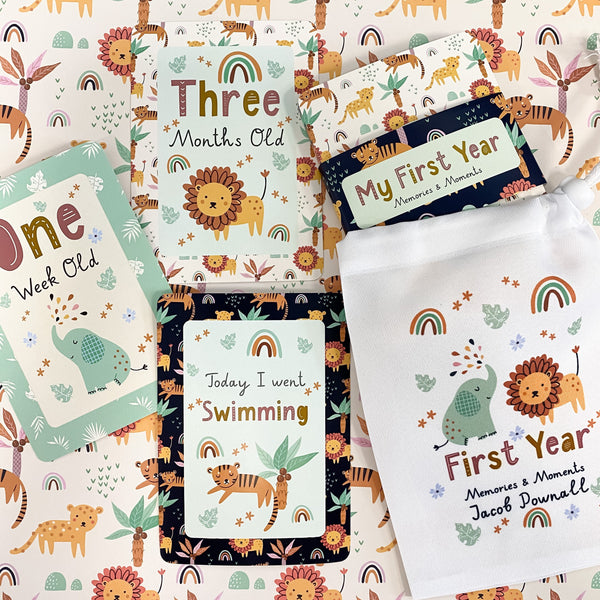 baby milestone cards, Safari, jungle, safari milestone cards, pregnancy, baby shower gift, new baby gift