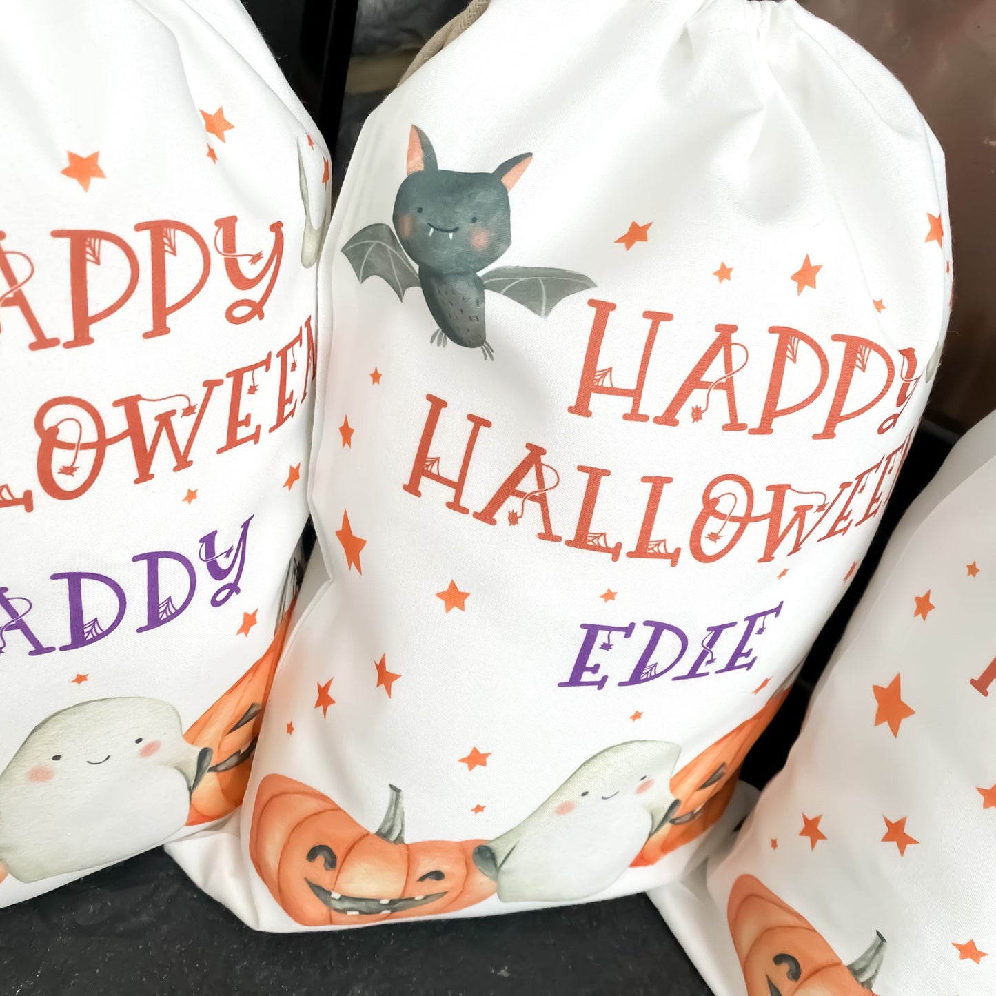 SALE Halloween treat bag, trick or treat bag, trick or treat, personalised halloween bag, personalised gift bag, pumpkin, ghost