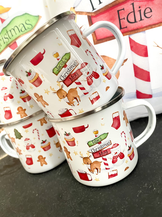 Sale Personalised kids Christmas mug, hot chocolate mug, Christmas Eve, Christmas Eve box filler, Christmas cookie, boy, girl,
