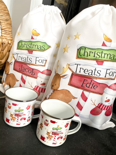 Sale Personalised kids Christmas mug, hot chocolate mug, Christmas Eve, Christmas Eve box filler, Christmas cookie, boy, girl,