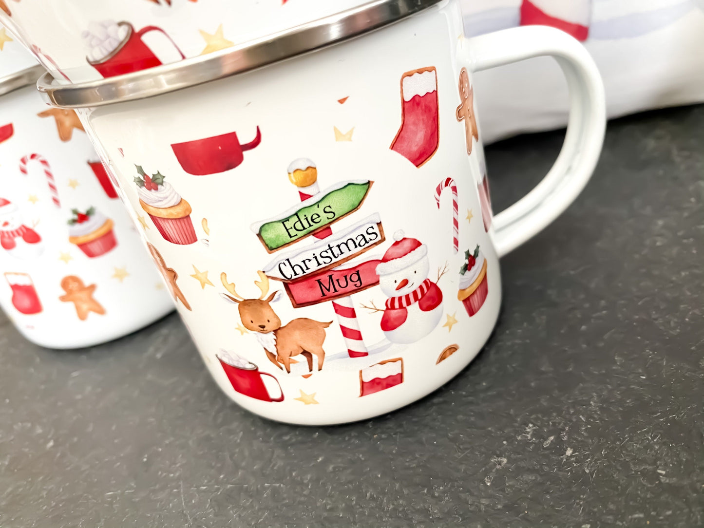 Sale Personalised kids Christmas mug, hot chocolate mug, Christmas Eve, Christmas Eve box filler, Christmas cookie, boy, girl,