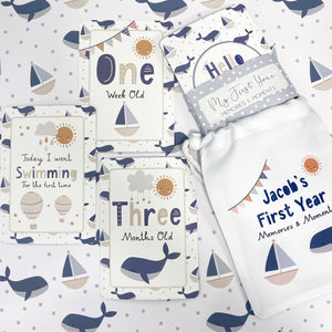 baby milestone cards, nautical ,nautical milestone cards, pregnancy, baby shower gift, unisex, new baby gift.