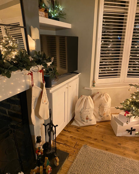 SALE personalised santa sack, Christmas sack, Christmas nutcracker, sugar plum fairy, girl, boy, Christmas Eve box, first Christmas gift