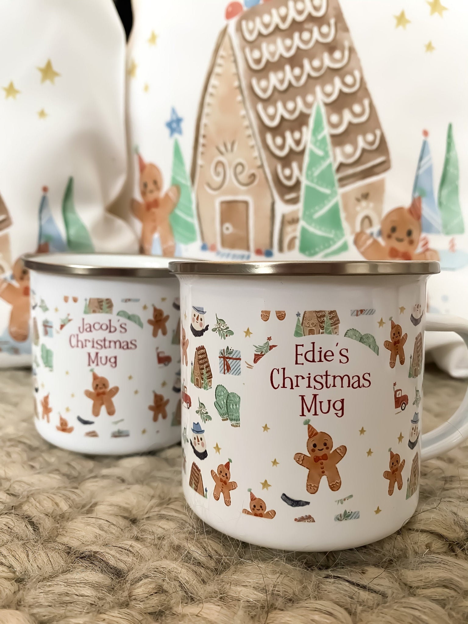 Personalised Christmas mug, gingerbread