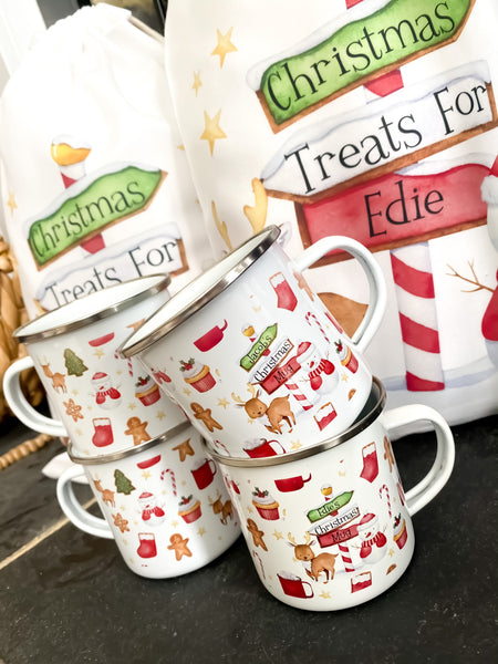 Personalised Christmas mug, hot chocolate mug, Christmas cookie,
