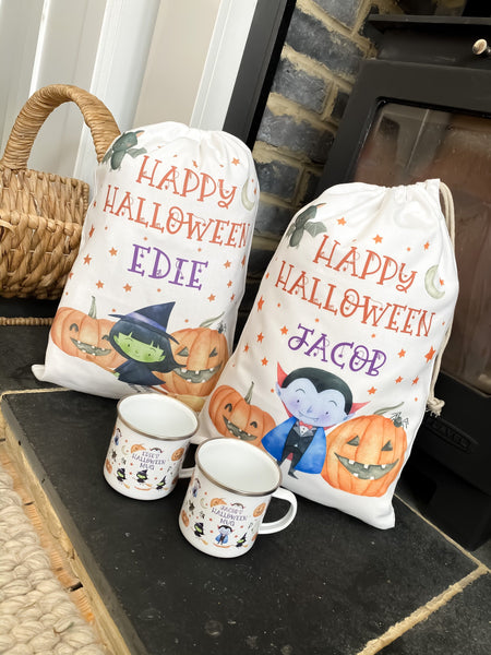 SALE Halloween treat bag, trick or treat bag, trick or treat, personalised halloween bag, personalised gift bag, pumpkin, ghost