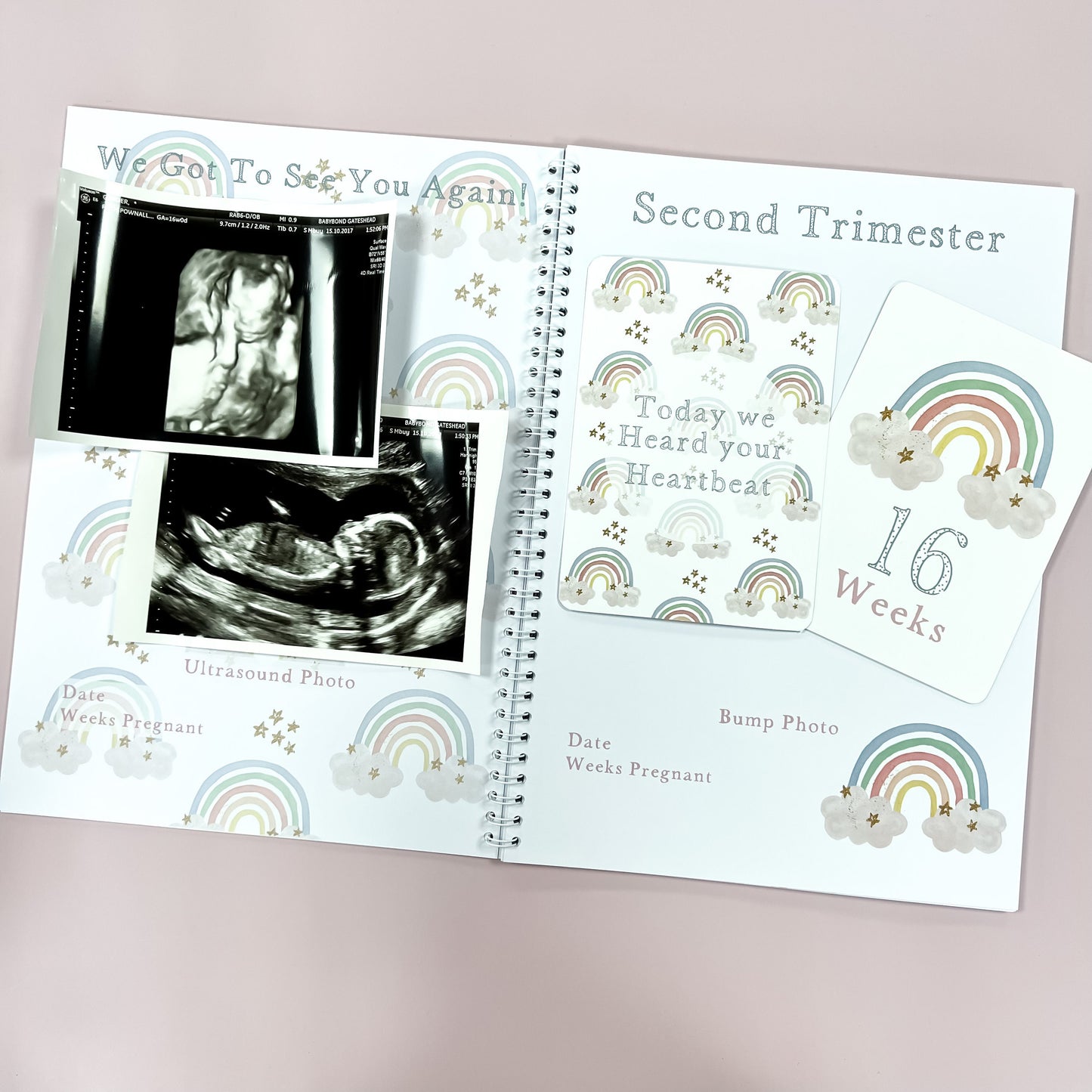 Pregnancy Journal, Pregnancy Planner, Pregnancy Diary, rainbow, Baby Book, Pregnancy Gift, Pregnancy Milestone, pregnancy announcement