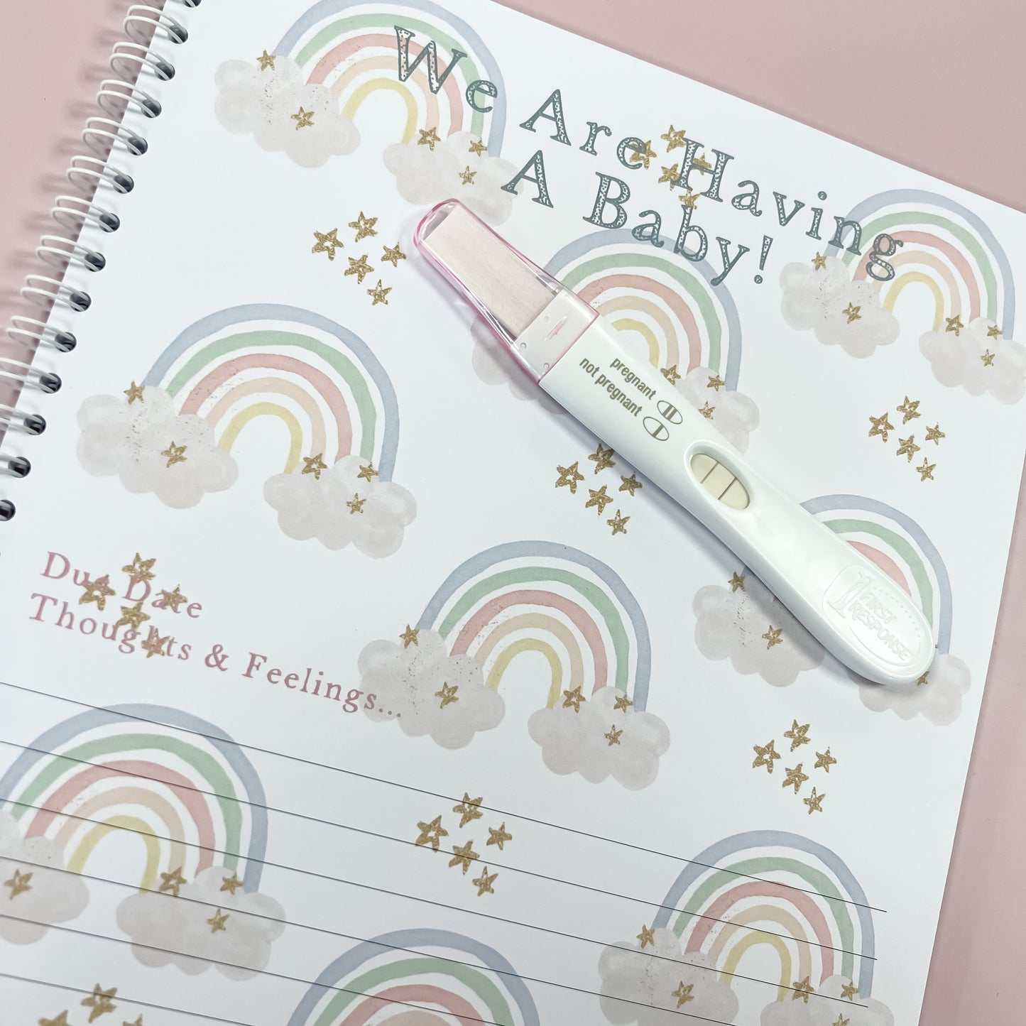 Pregnancy Journal, Pregnancy Planner, Pregnancy Diary, rainbow, Baby Book, Pregnancy Gift, Pregnancy Milestone, pregnancy announcement