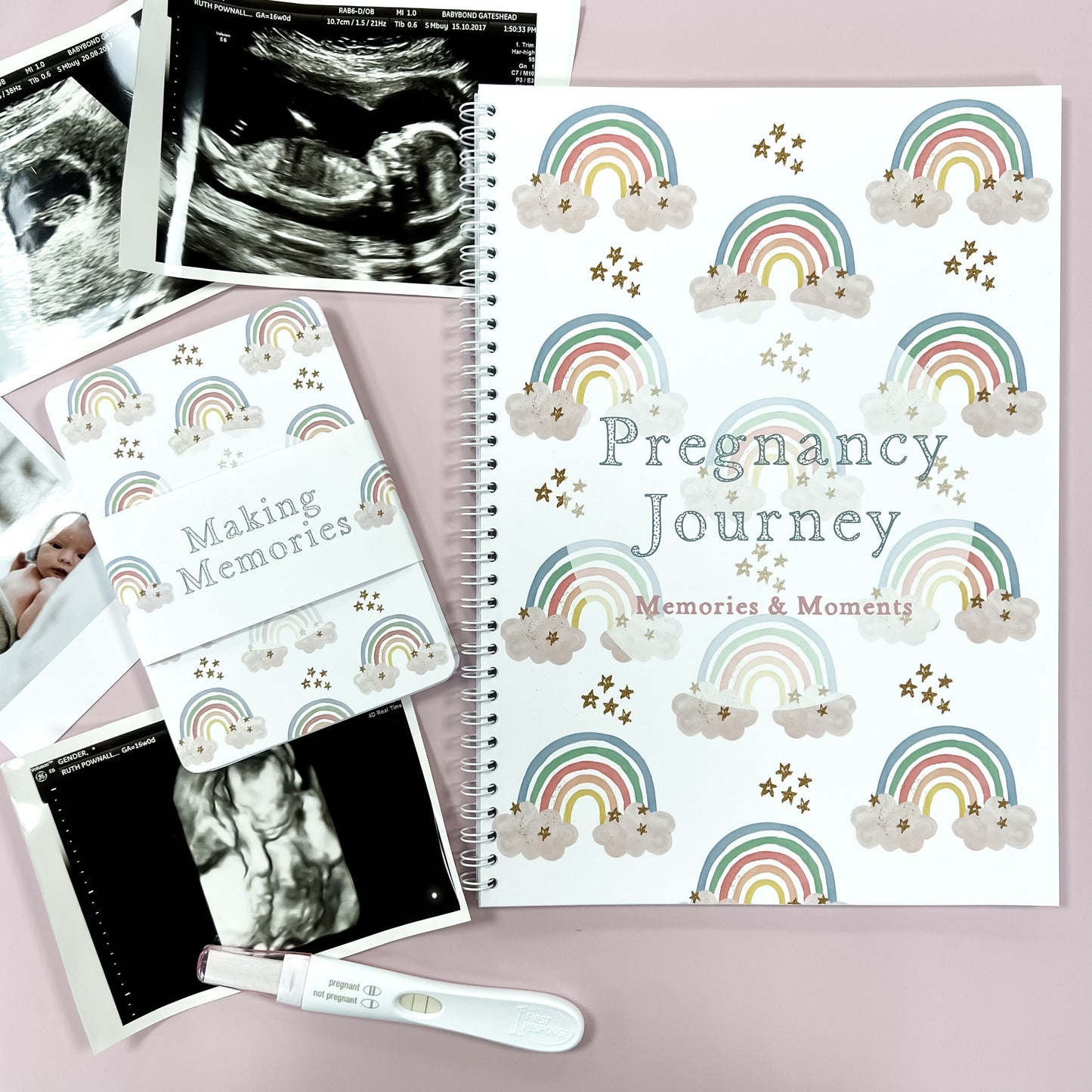 Pregnancy Journal, Pregnancy Planner, Pregnancy Diary, rainbow, Baby Book, Pregnancy Gift, Pregnancy Milestone, pregnancy announcement