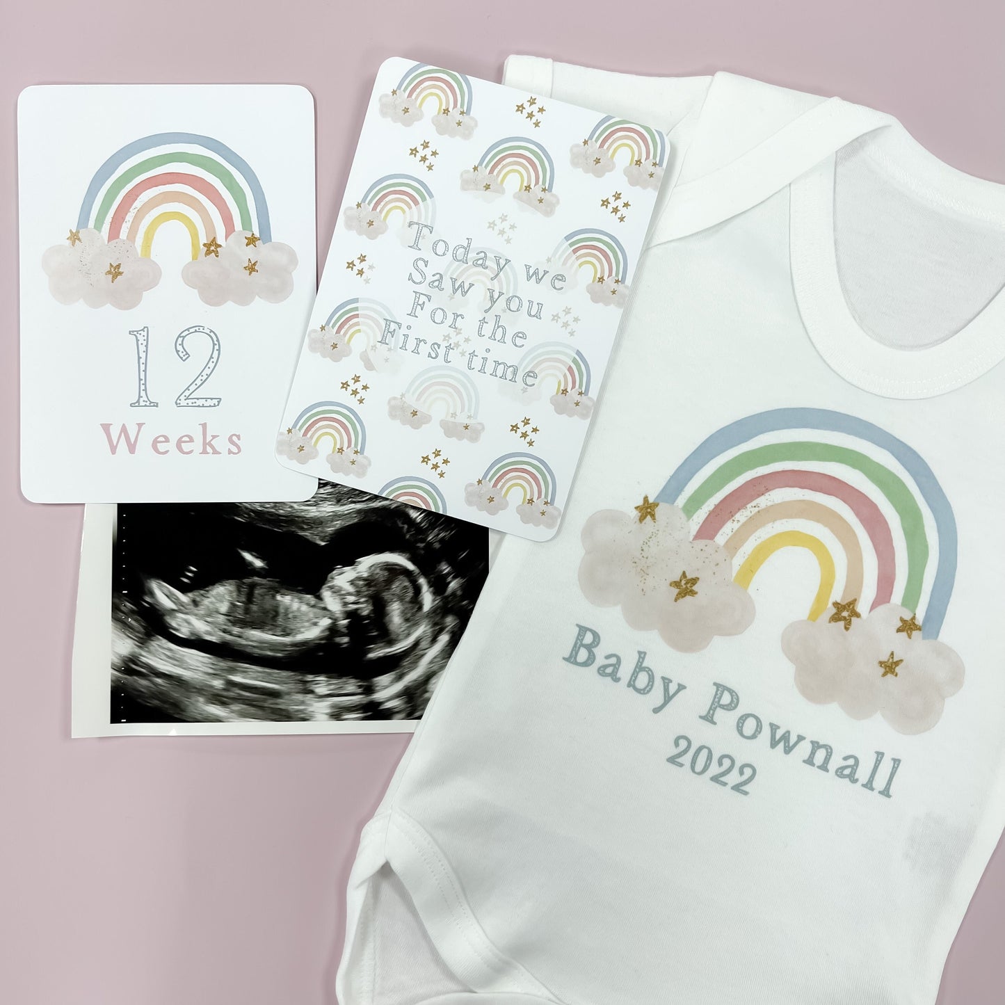 Pregnancy announcement, pregnancy gift, personalised baby vest, bodysuit, baby shower gift, unisex baby gift, personalised sleepsuit