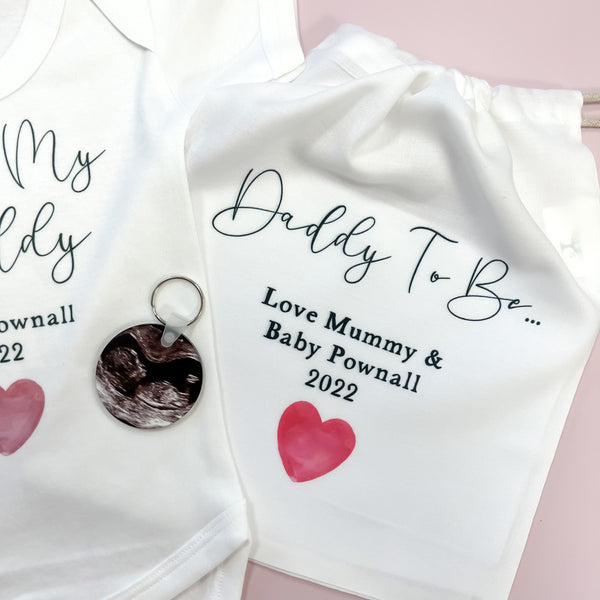 Personalised Daddy to be gift, pregnancy announcement, fathers day gift, valentines gift, gift from bump, birthday gift for daddy, Keyring