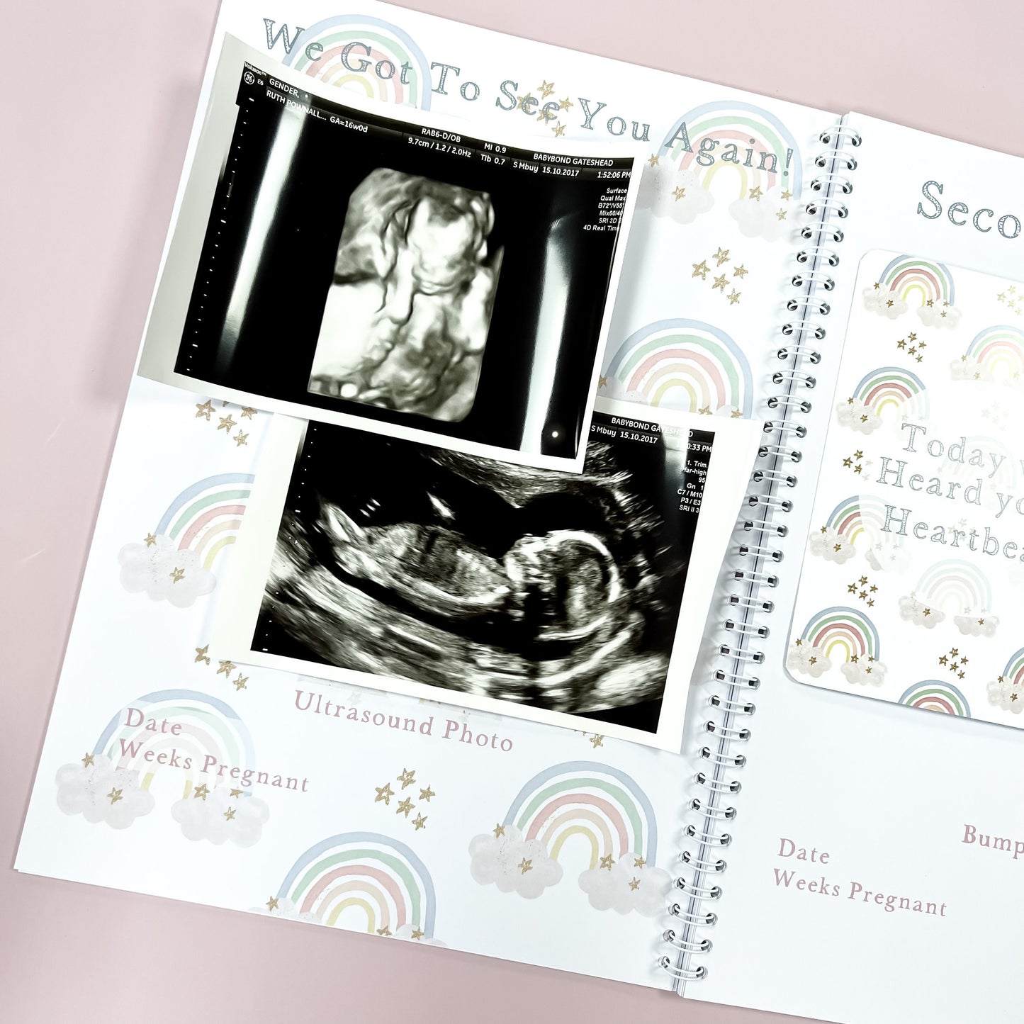 Pregnancy Journal, Pregnancy Planner, Pregnancy Diary, rainbow, Baby Book, Pregnancy Gift, Pregnancy Milestone, pregnancy announcement