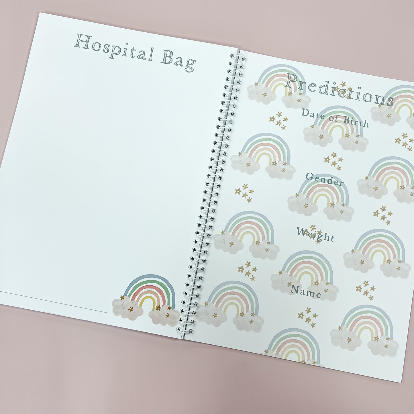 Pregnancy Journal, Pregnancy Planner, Pregnancy Diary, rainbow, Baby Book, Pregnancy Gift, Pregnancy Milestone, pregnancy announcement