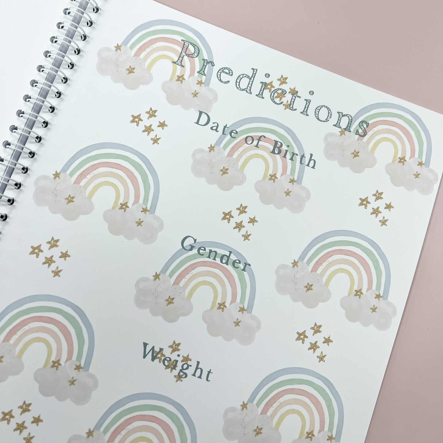 Pregnancy Journal, Pregnancy Planner, Pregnancy Diary, rainbow, Baby Book, Pregnancy Gift, Pregnancy Milestone, pregnancy announcement