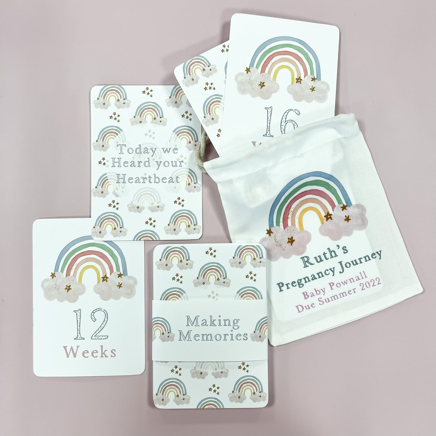 Pregnancy Journal, Pregnancy Planner, Pregnancy Diary, rainbow, Baby Book, Pregnancy Gift, Pregnancy Milestone, pregnancy announcement