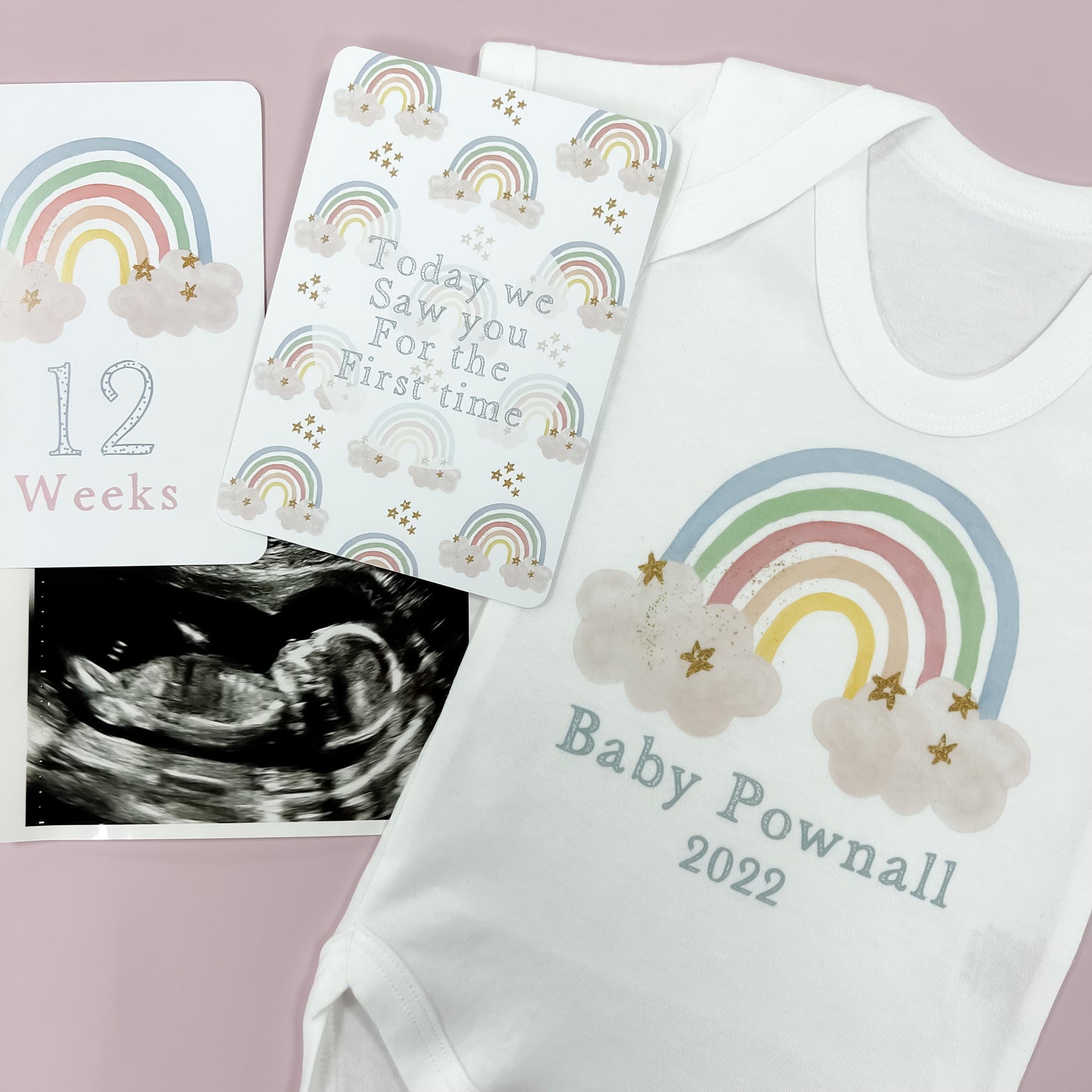 Pregnancy announcement, pregnancy gift, personalised baby vest, bodysuit, baby shower gift, unisex baby gift, personalised sleepsuit