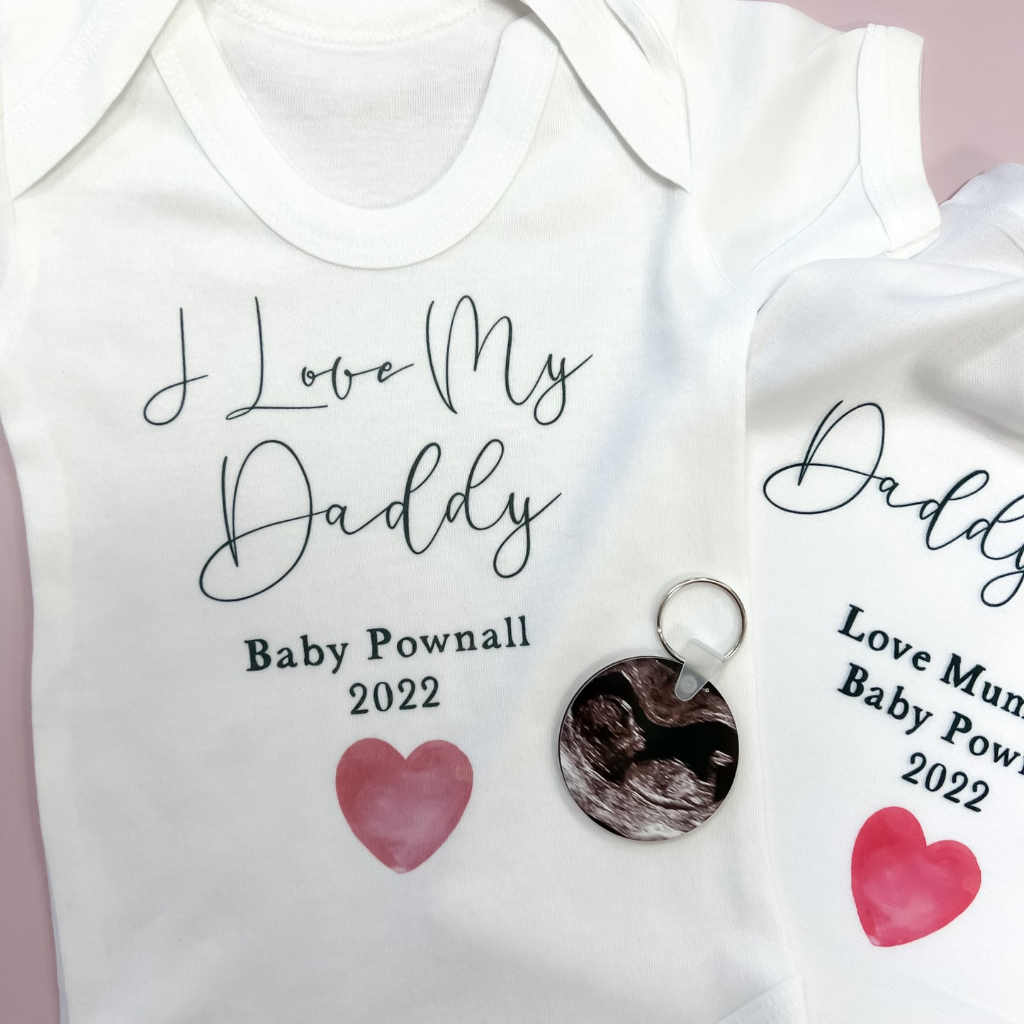 Personalised Daddy to be gift, pregnancy announcement, fathers day gift, valentines gift, gift from bump, birthday gift for daddy, Keyring