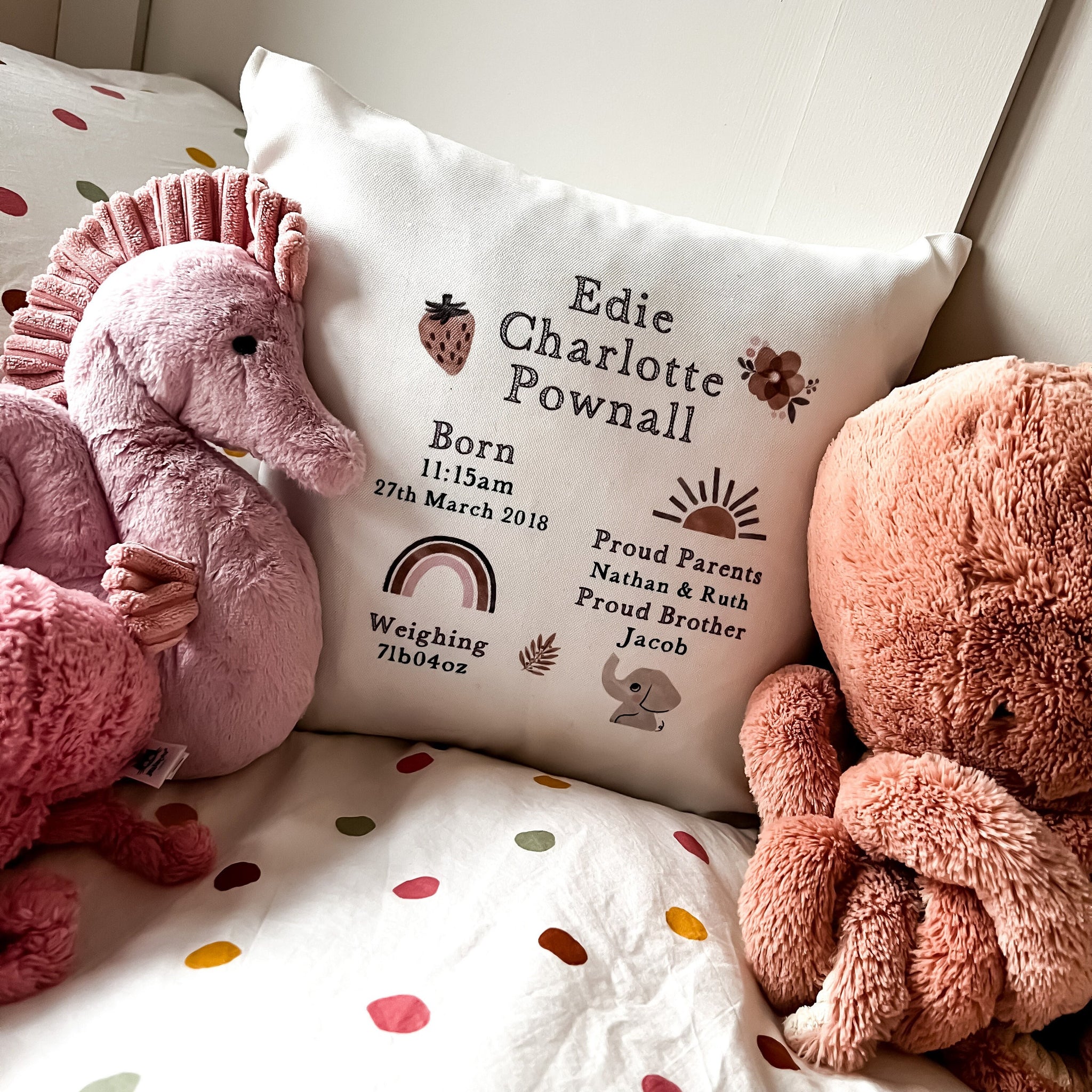 Personalised best sale baby cushion