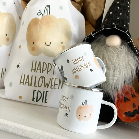 Personalised Halloween mug, pumpkin